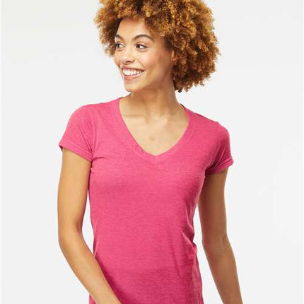 M&O Women's Deluxe Blend V-Neck T-Shirt - 3542