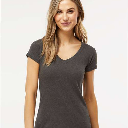 M&O Women's Deluxe Blend V-Neck T-Shirt - 3542