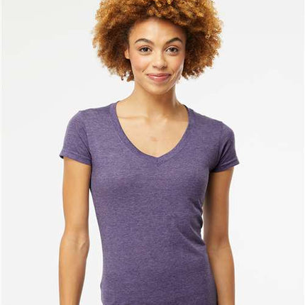 M&O Women's Deluxe Blend V-Neck T-Shirt - 3542