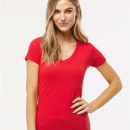 M&O Women's Deluxe Blend V-Neck T-Shirt - 3542