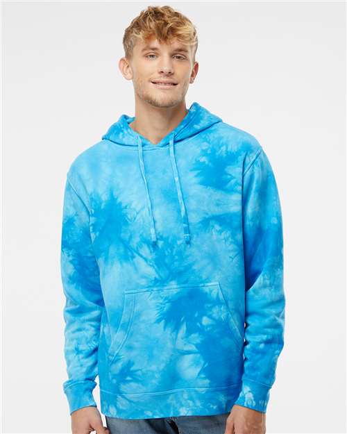 Independent Trading Unisex Midweight Tie-Dyed Hooded Sweatshirt - PRM4500TD