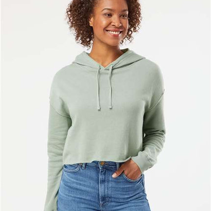Independent Trading Co Women’s Lightweight Crop Hooded Sweatshirt - AFX64CRP